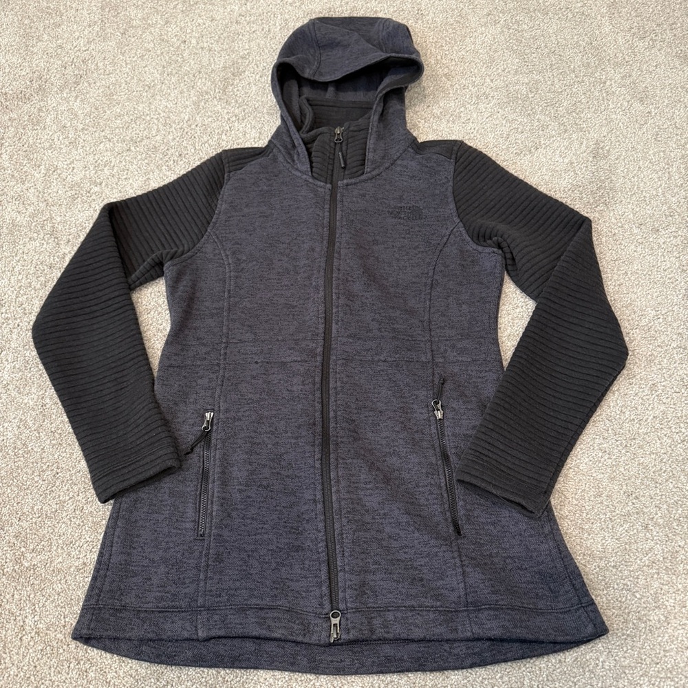The North Face Indi Insulated Hoodie Jacket Parka Fleece Gray Women’s Small